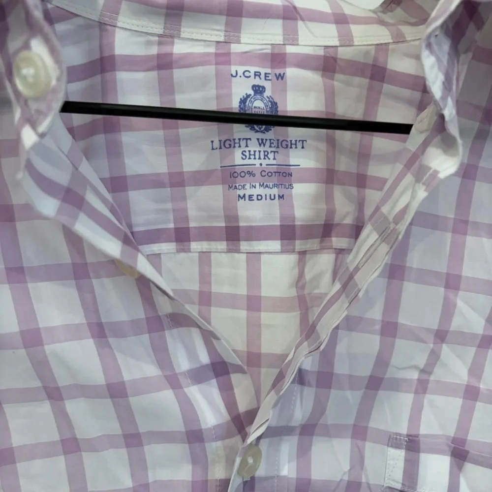 J. Crew Lavender Plaid Casual Shirt Men’s Medium